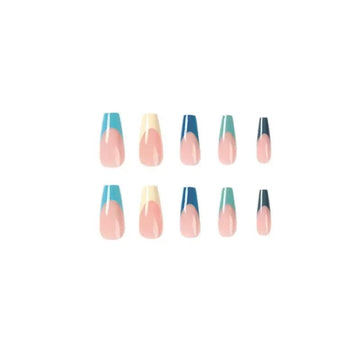 Five Color French - Style Ballet Press - on Nails