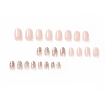 Pale gray nails with minimalist glossy style