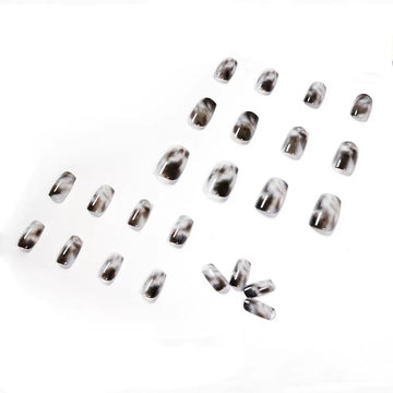 Smoky gray nails with glitter texture