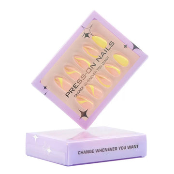 Yellow gradient nails with bold style