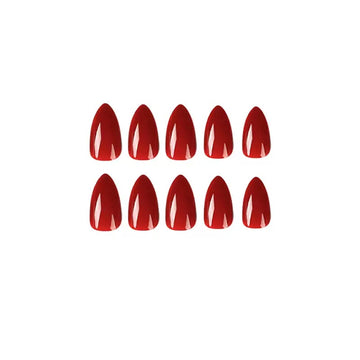 Crimson glossy nails with bold style