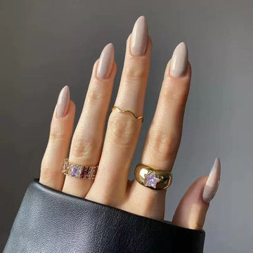 Nude nails with minimalist glossy finish