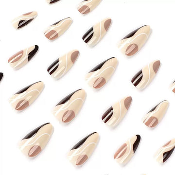 Nude nails with subtle glitter details