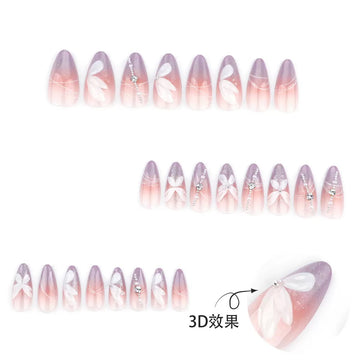 White nails with marble glitter texture