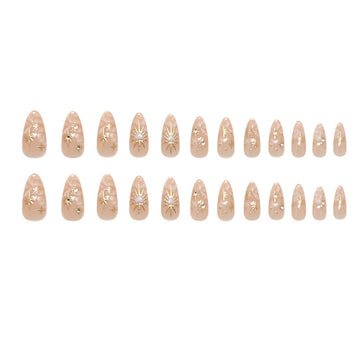 Celestial Gold Star Nails