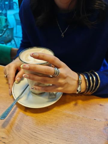 Minimal Floral Nude Nails